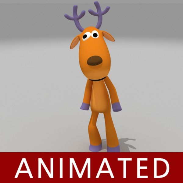 deer , cartoon deer, reindeer 3d model