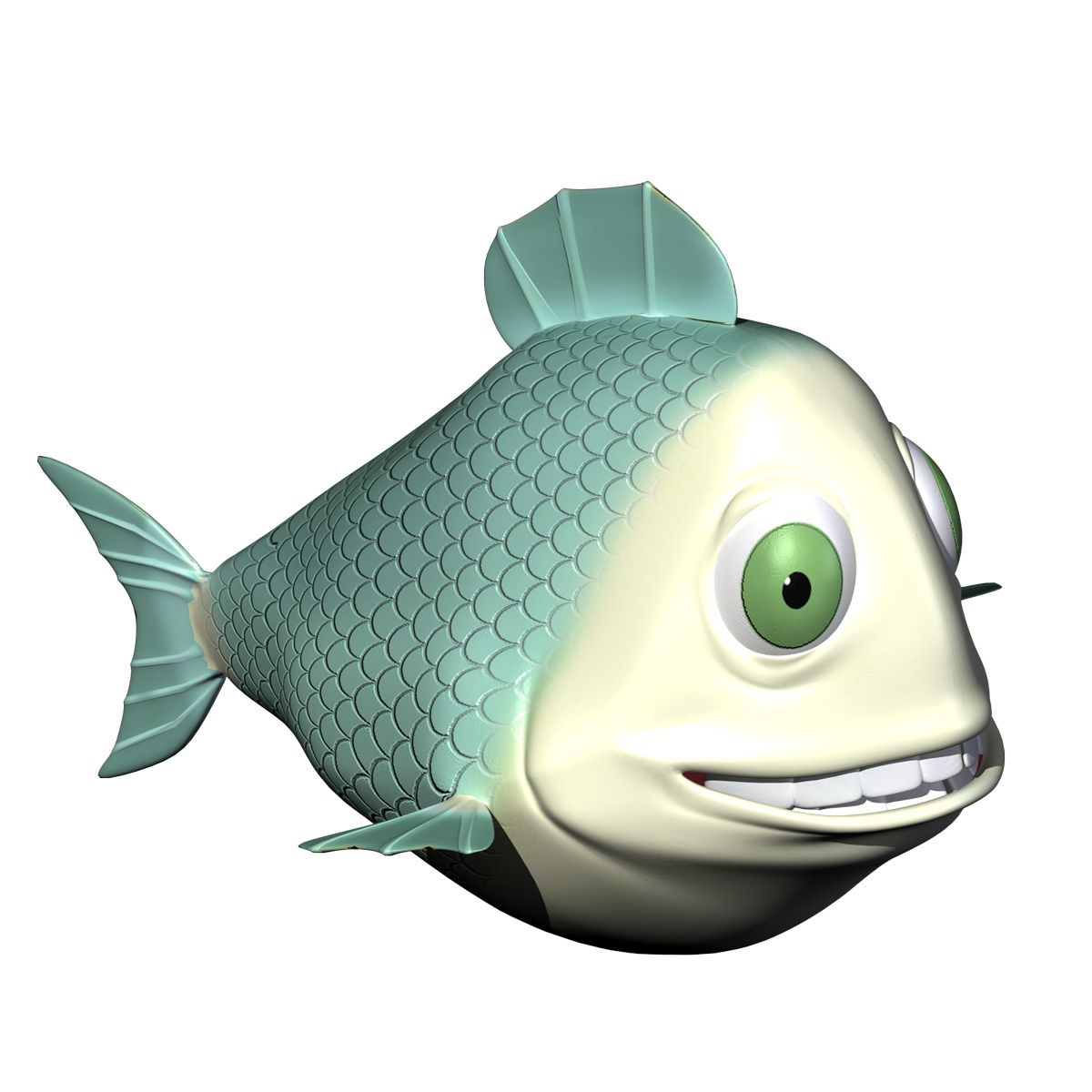 Blue Fish Character 3d model