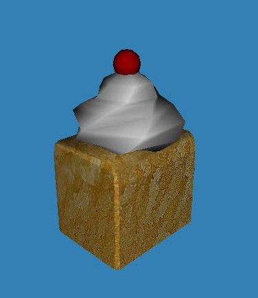 Buttercake doré à la crème et aux cerises 3d model