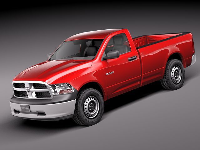 Dodge Ram 2011 cabina regular midpoly modelo 3d