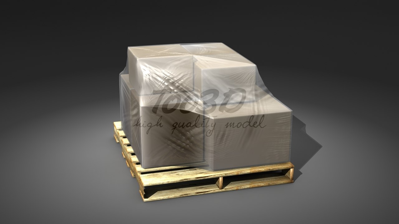 boxes+pallet 3d model