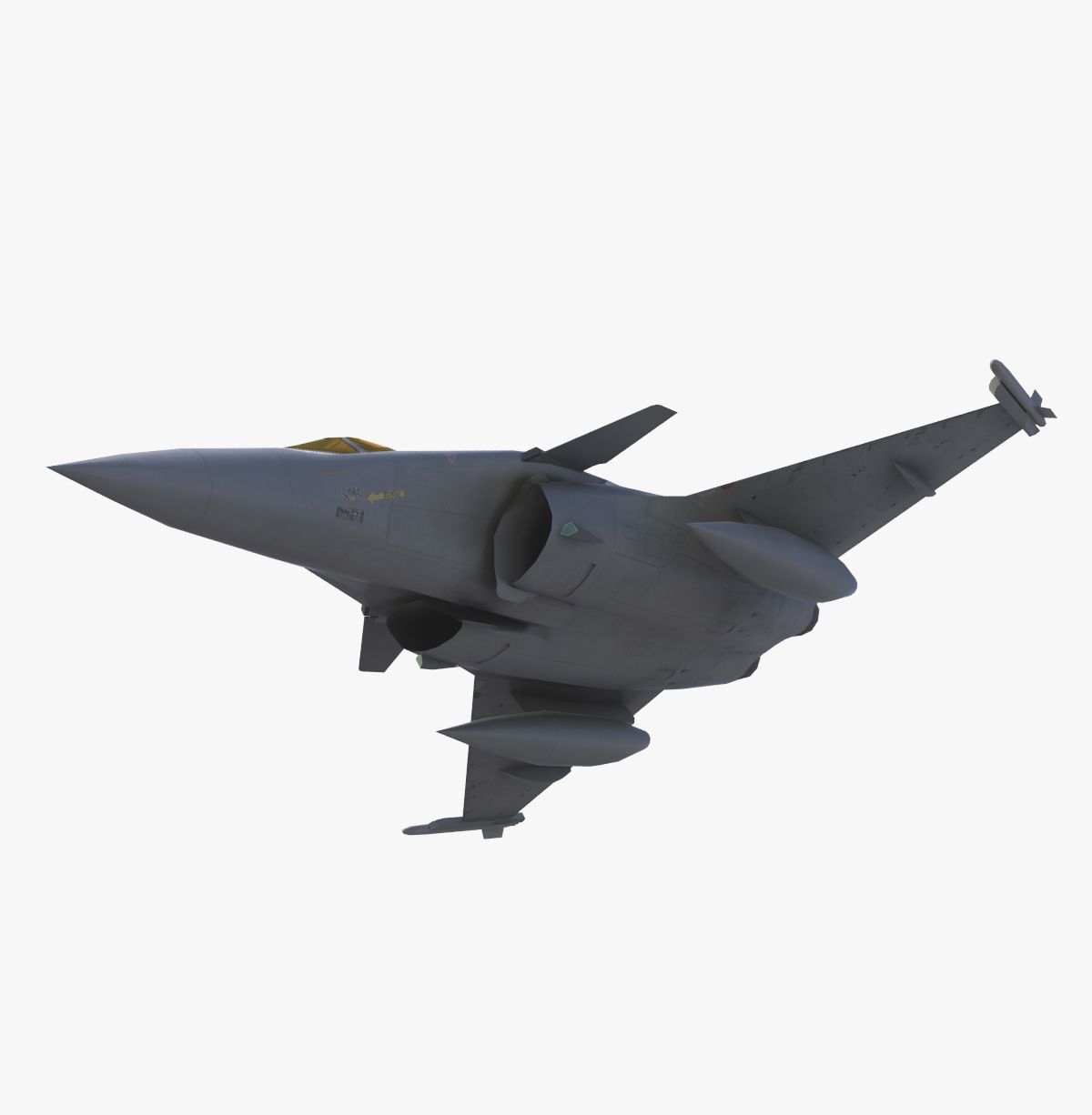 Dassault Rafale C fighter jet royalty-free 3d model - Preview no. 2