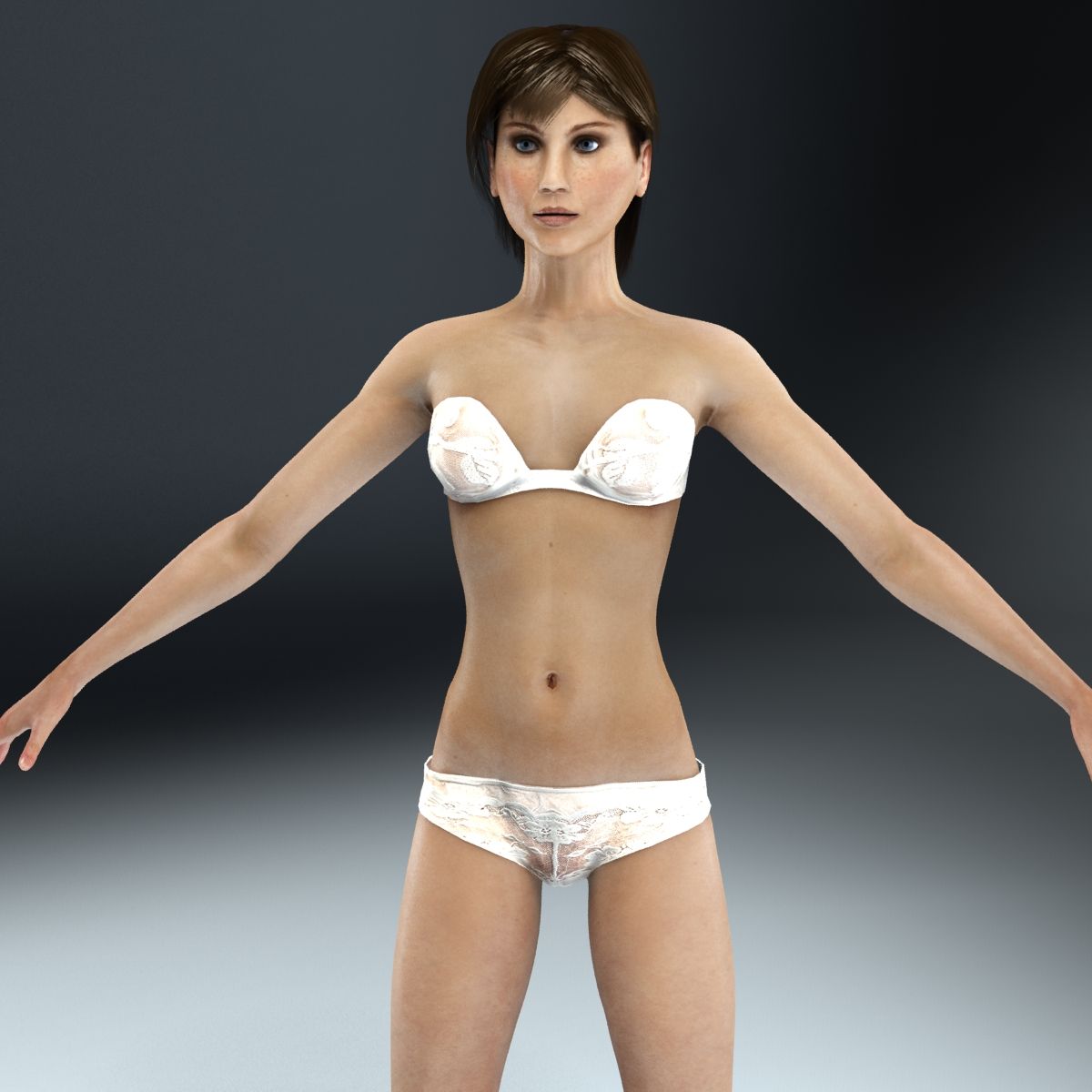 Female Anatomy Slim royalty-free 3d model - Preview no. 12