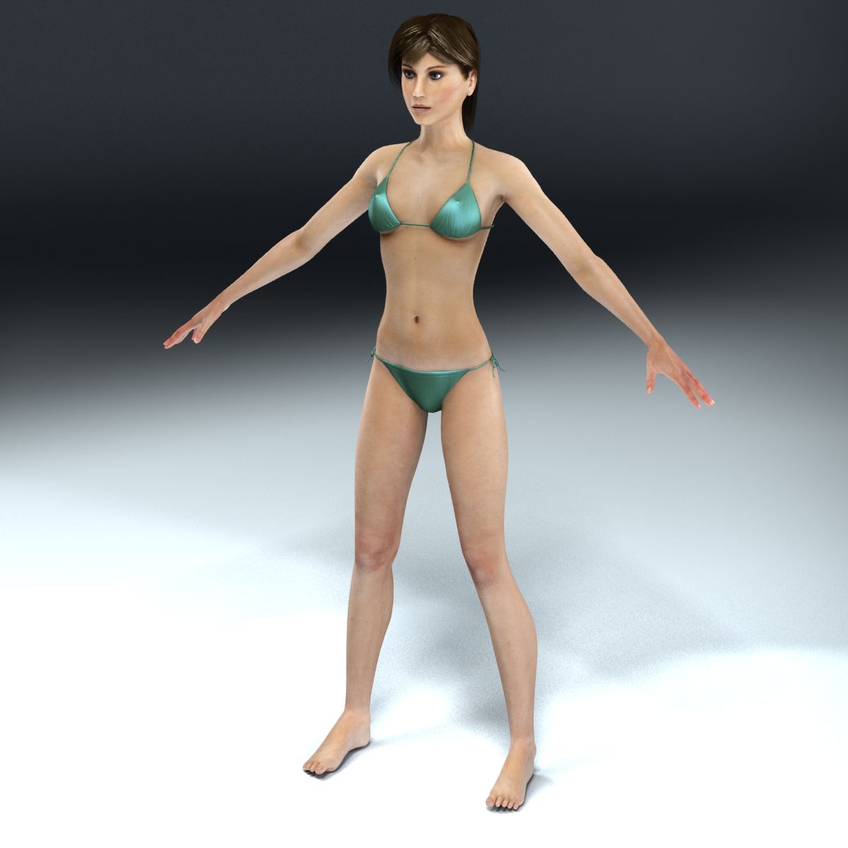 Female Anatomy Slim royalty-free 3d model - Preview no. 5