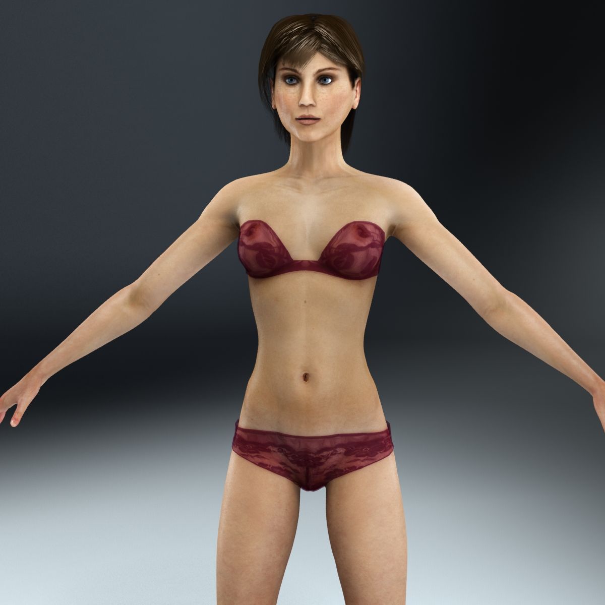 Female Anatomy Slim royalty-free 3d model - Preview no. 7