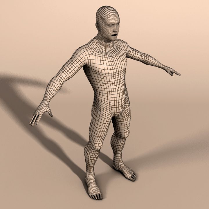 Malla de base masculina modelo 3d