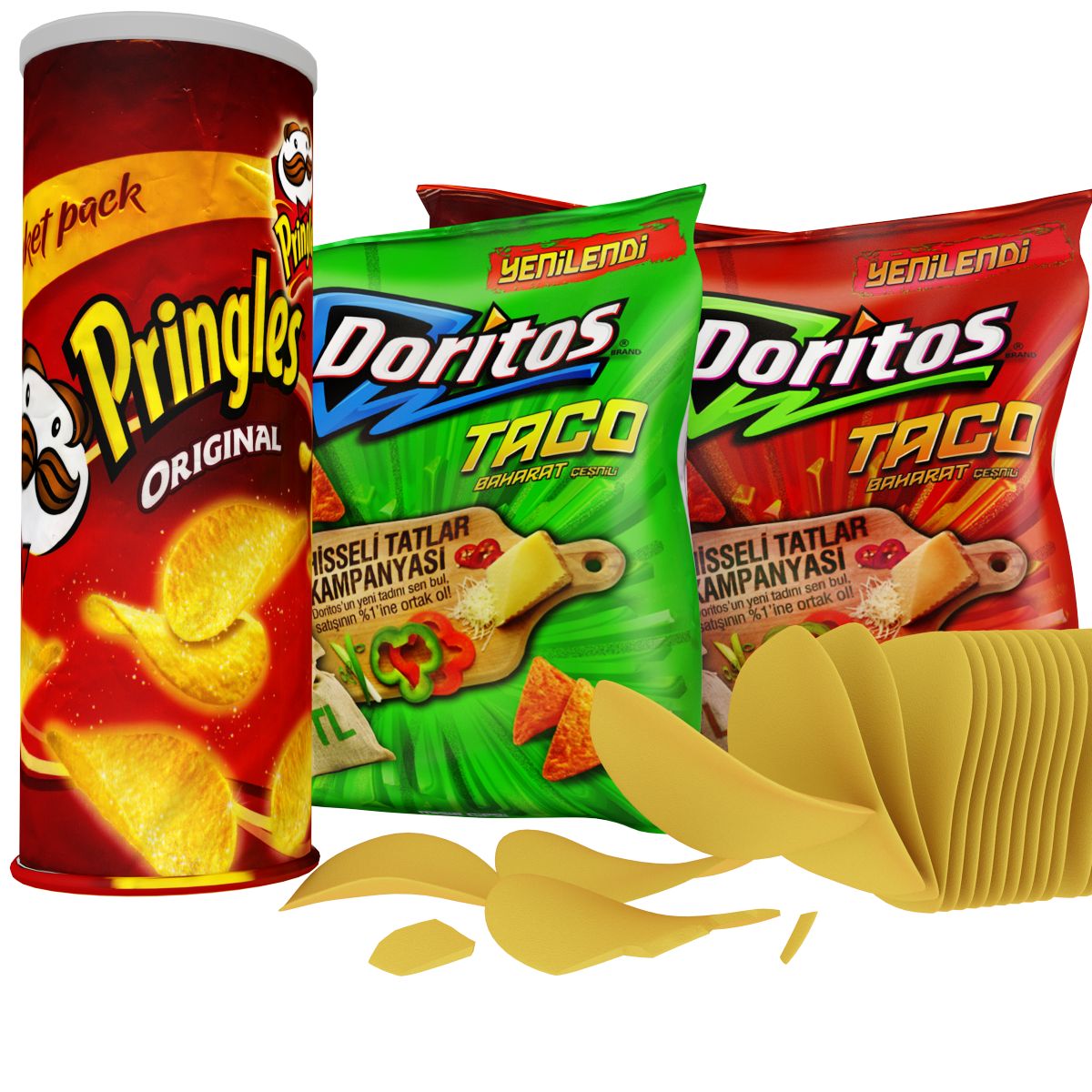 Potato chips 3d model