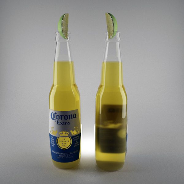 Corona beer royalty-free 3d model - Preview no. 3