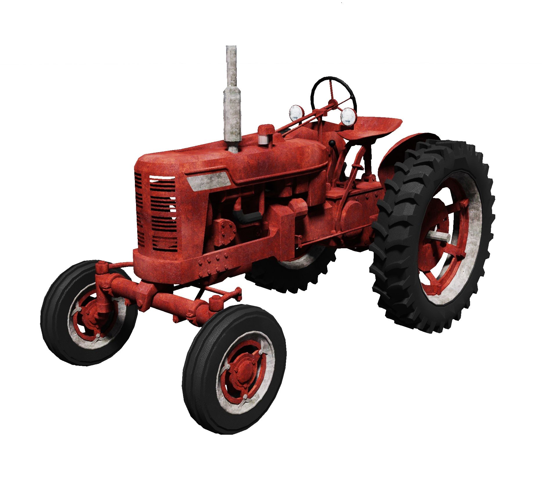 Vieux tracteur rouillé 3d model