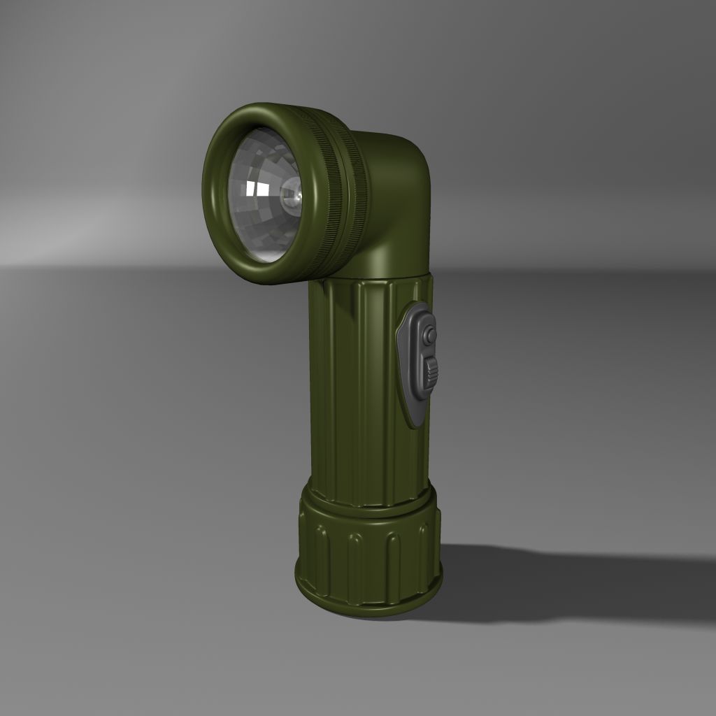 Military flashlight 3d model