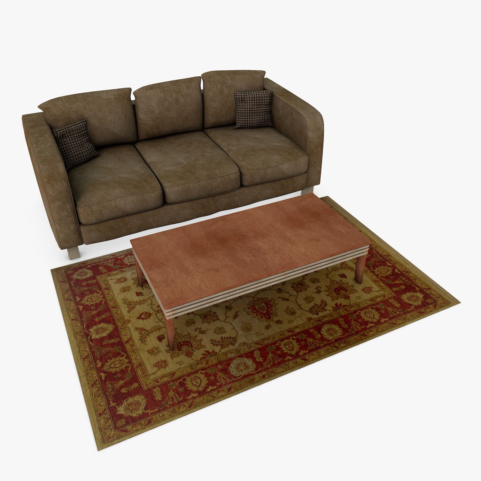 Couch and Coffeetable 3d model