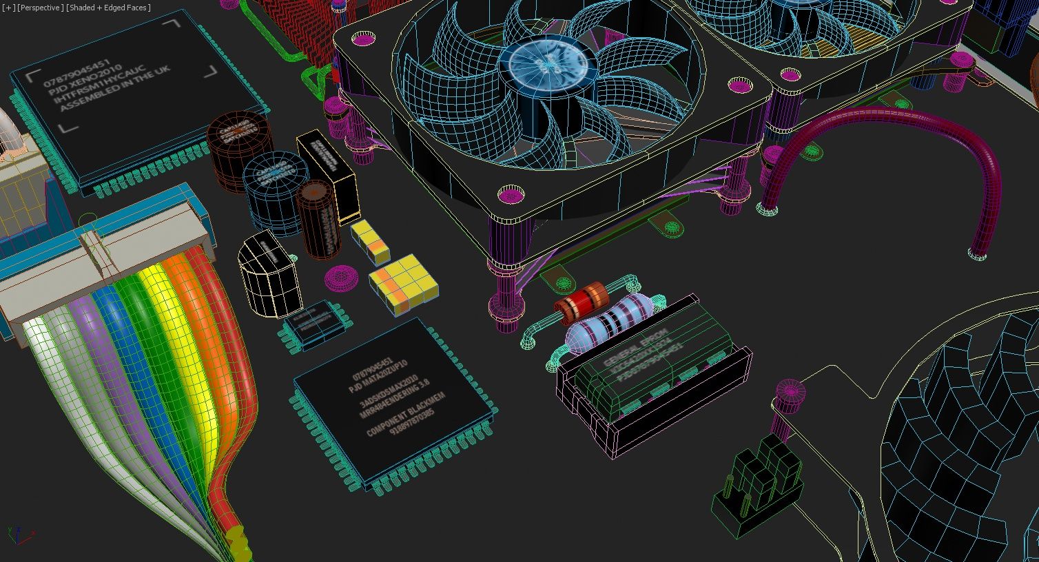 Electronic Circuit Board - Components 3d model