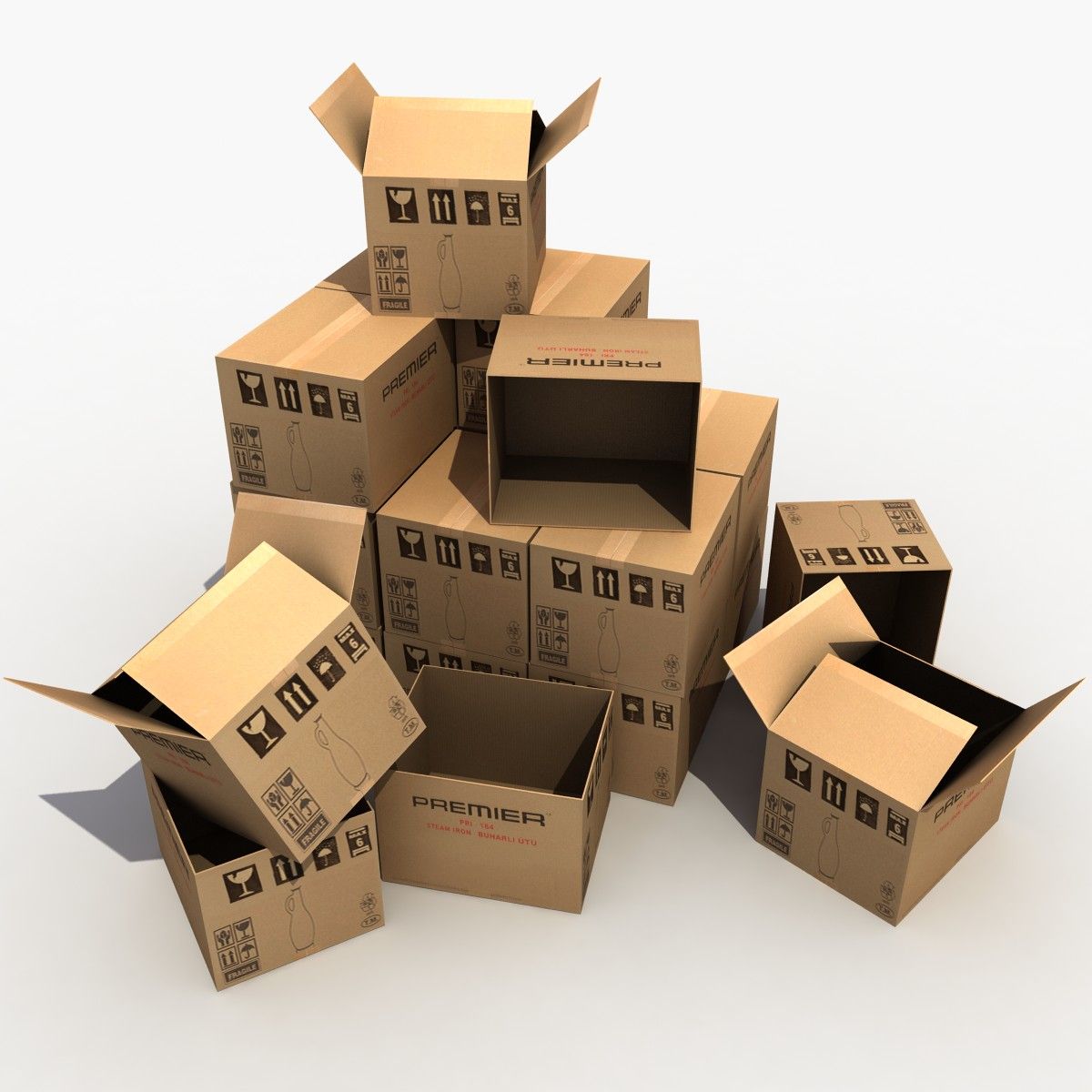 Cardboard Boxes 3d model