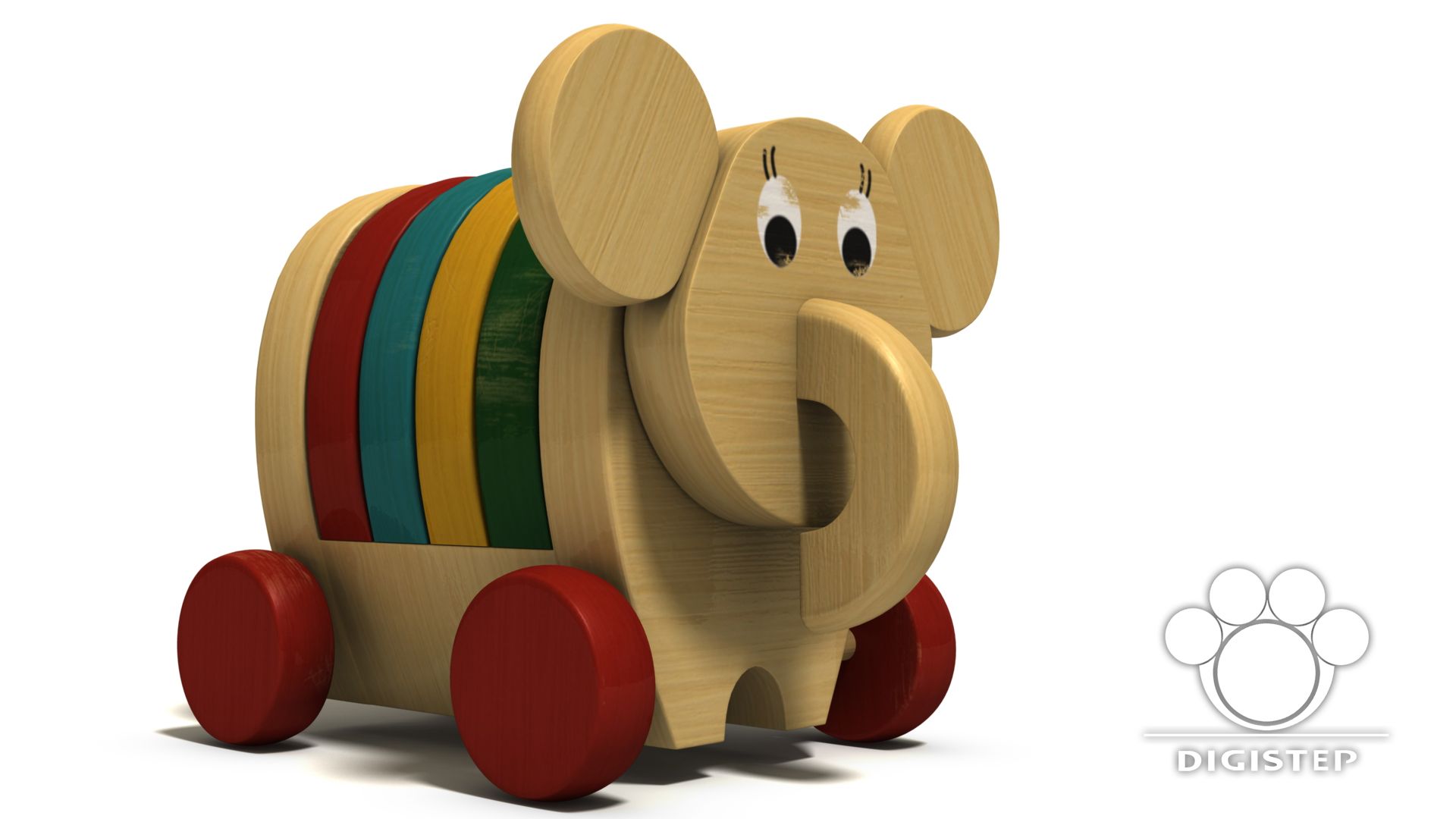 Elefante de madera modelo 3d