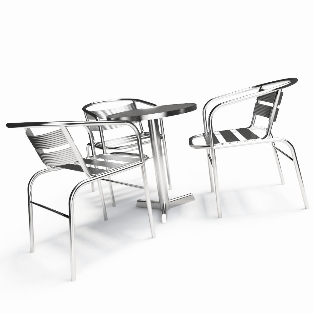 Bistro Table & Chairs 3d model