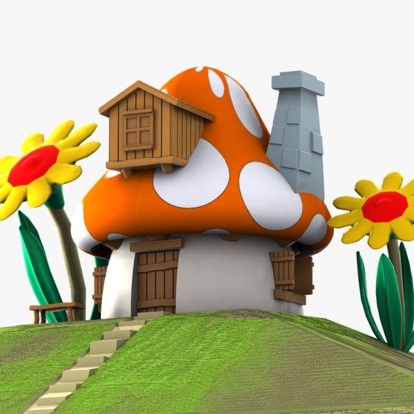 Mushroom House 3 (Smurfs) 3d model