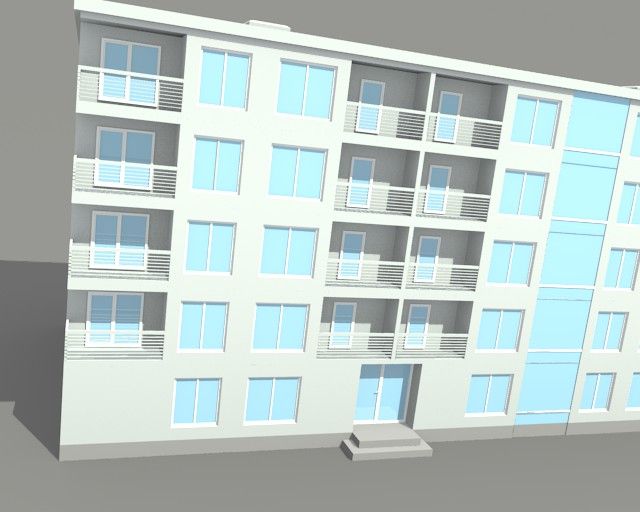 Apartment block royalty-free 3d model - Preview no. 4