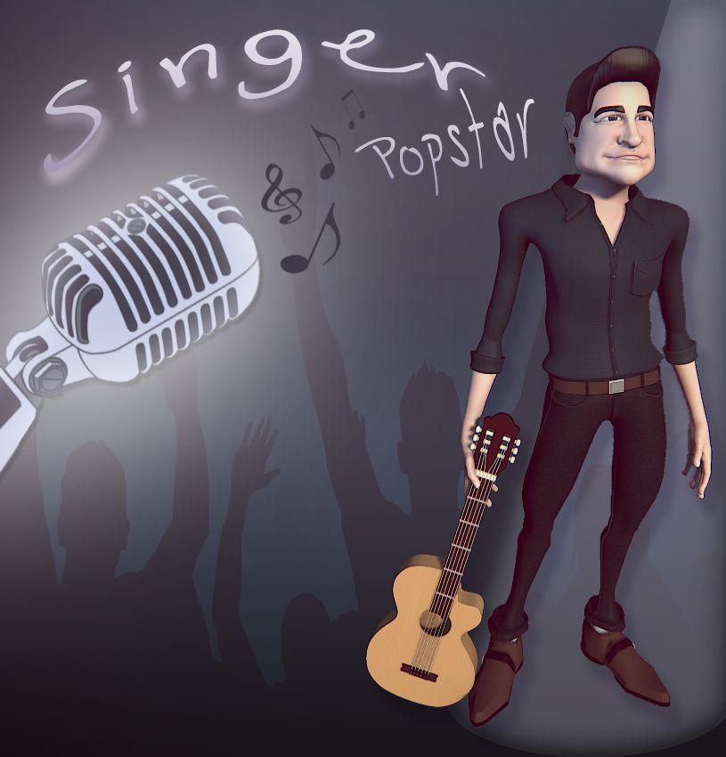 Personaggio cantante 3d model