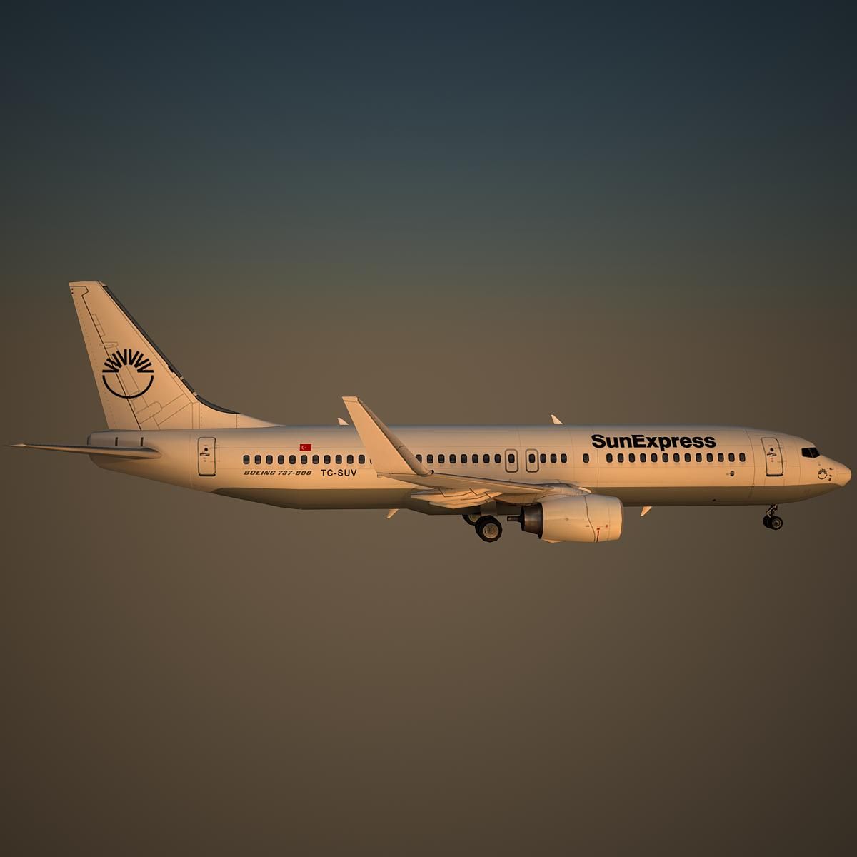 B738 SXS royalty-free 3d model - Preview no. 3