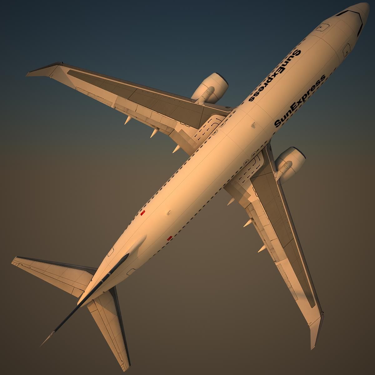 B738 SXS royalty-free 3d model - Preview no. 5