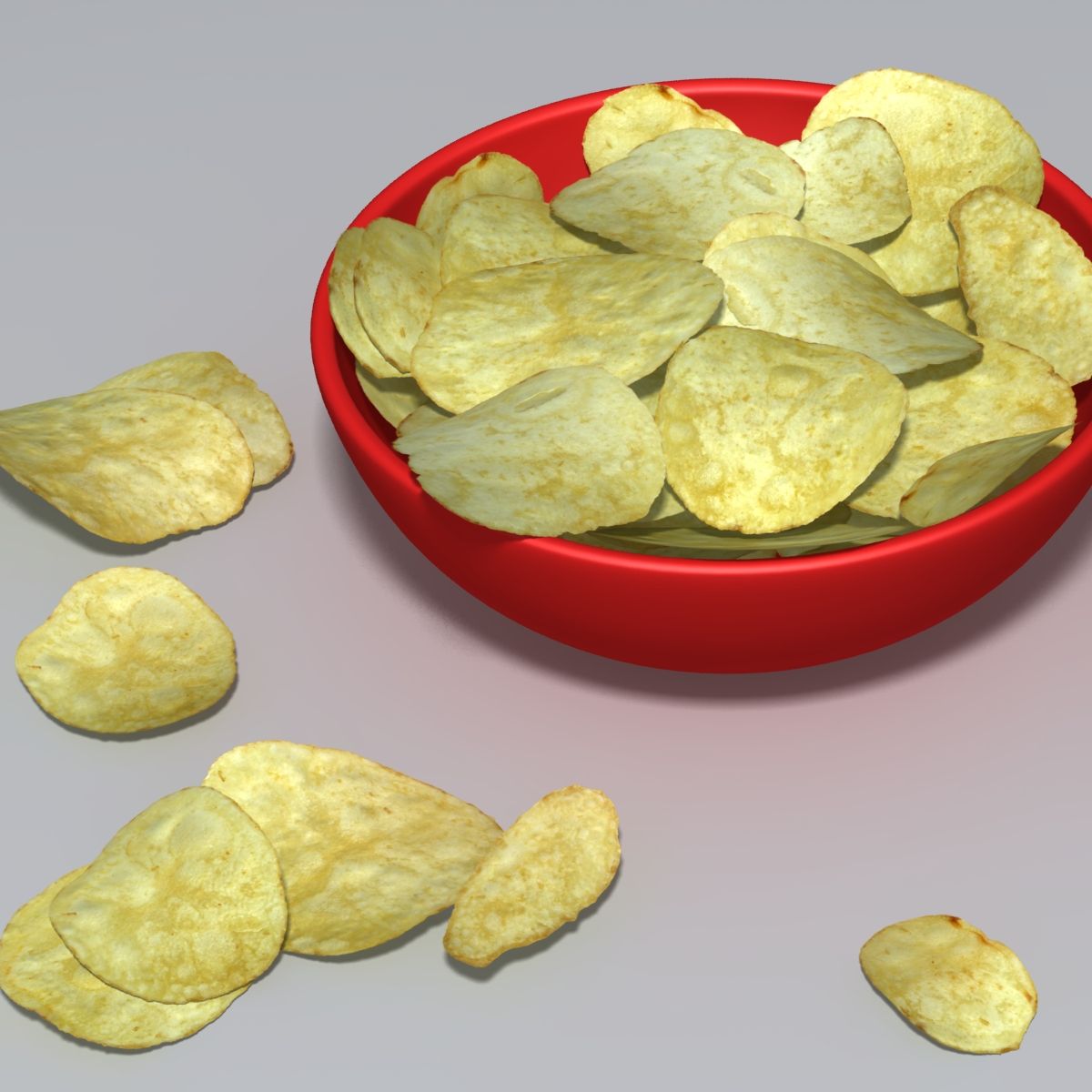 Bowl of crisps 3d model