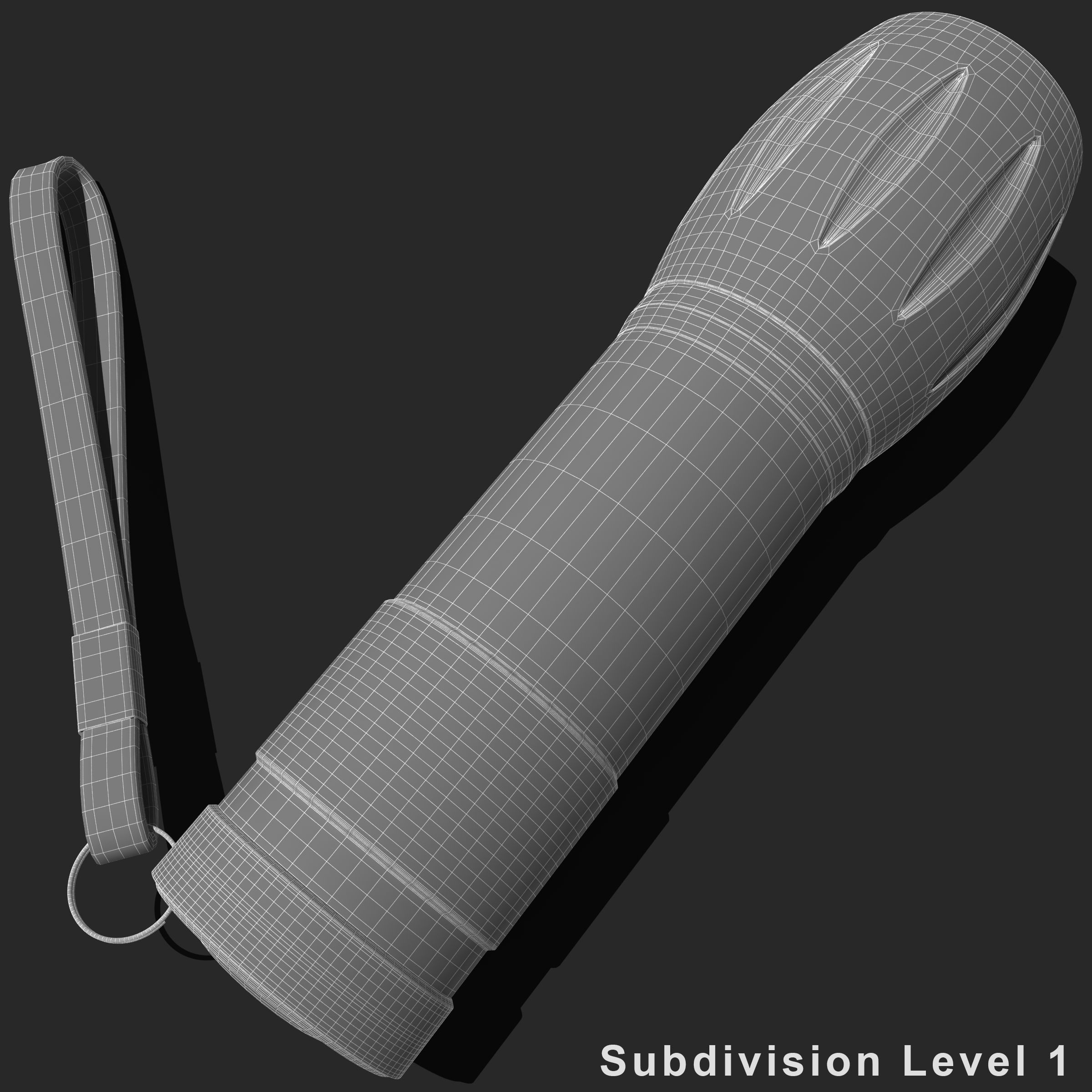 Led Flashlight Black royalty-free 3d model - Preview no. 14