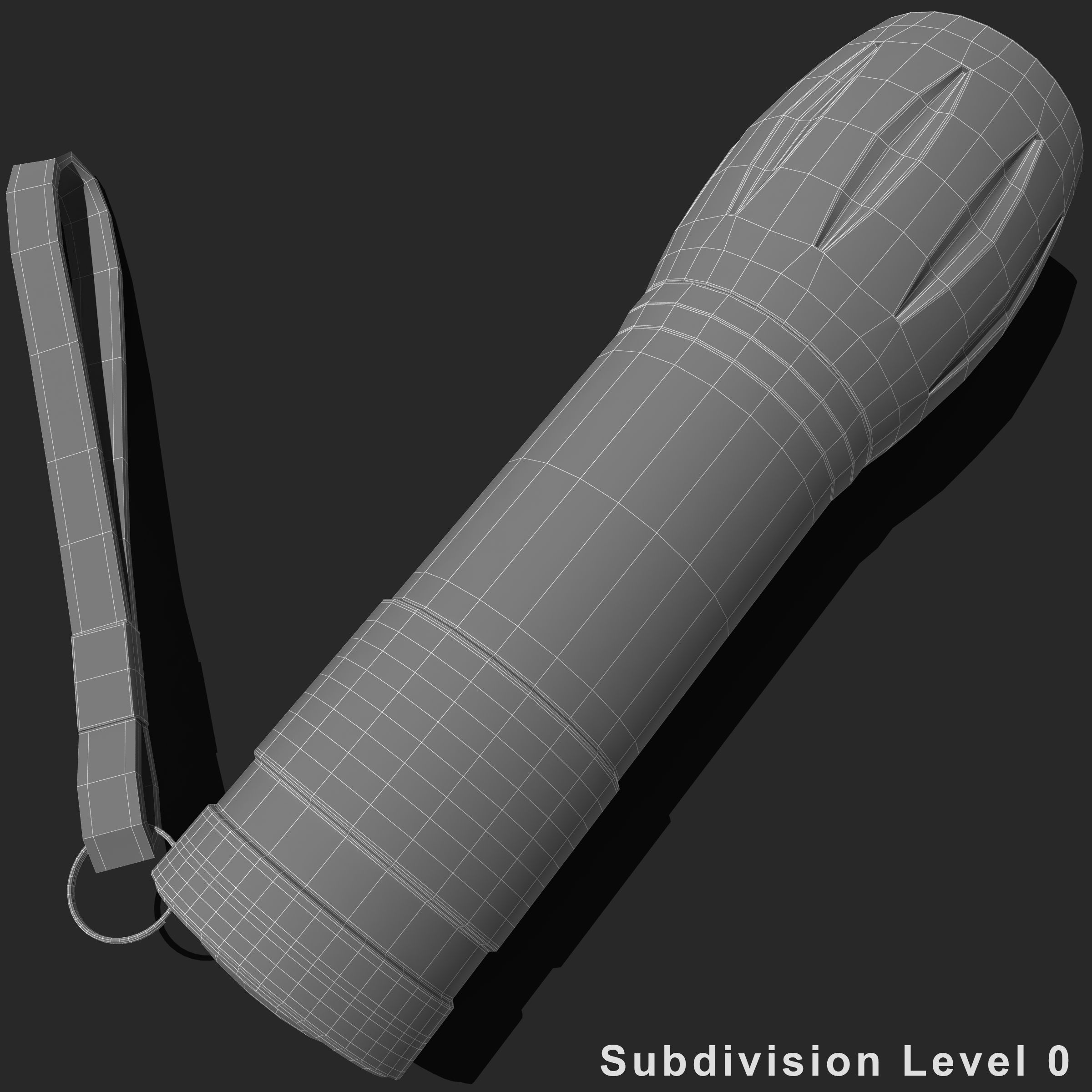 Led Flashlight Black royalty-free 3d model - Preview no. 13