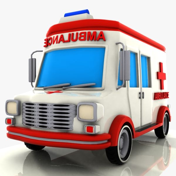 Ambulância de desenhos animados 3d model