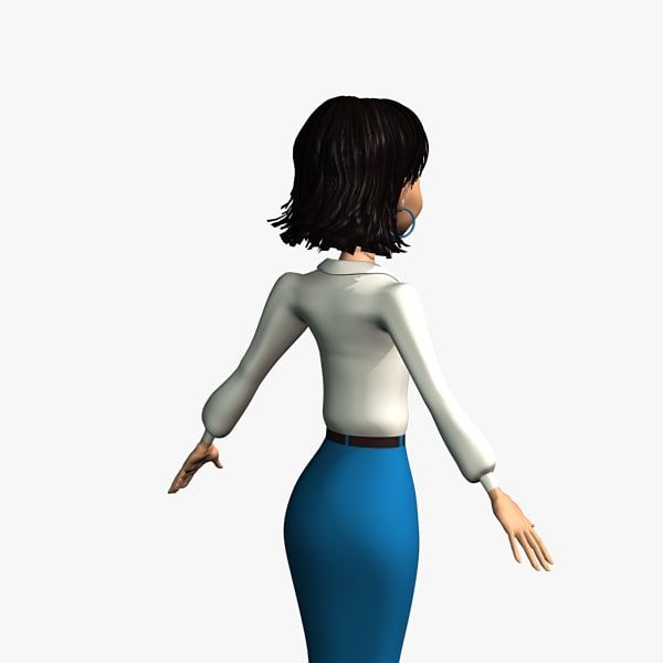 Ragazza personaggio 01 royalty-free 3d model - Preview no. 7