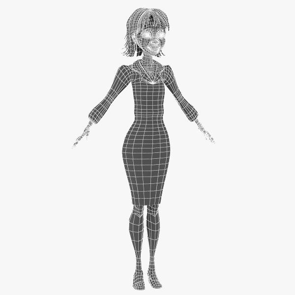 Ragazza personaggio 01 royalty-free 3d model - Preview no. 10