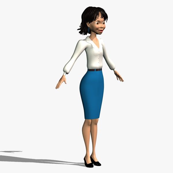 Ragazza personaggio 01 royalty-free 3d model - Preview no. 2