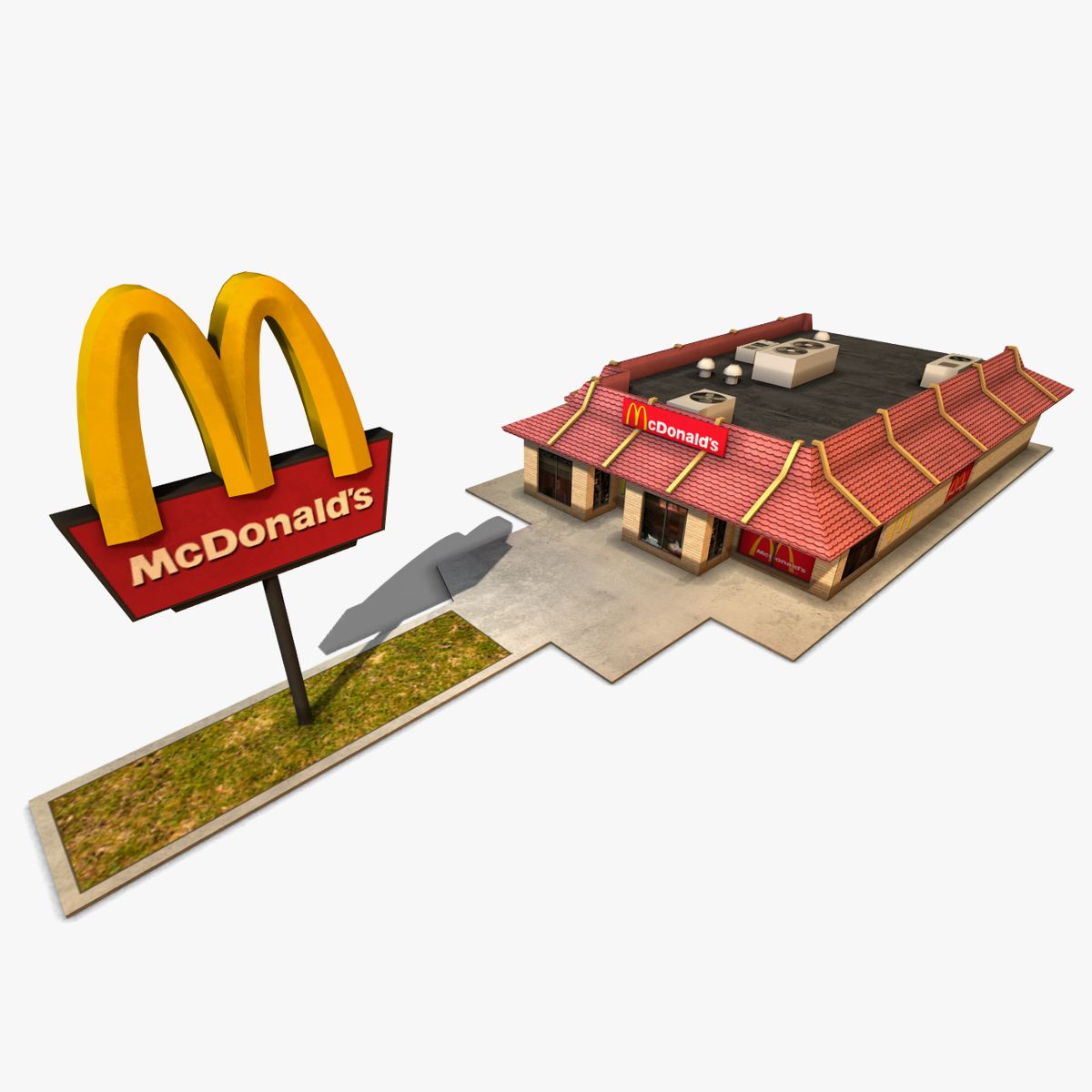 Restaurante McDonalds modelo 3d