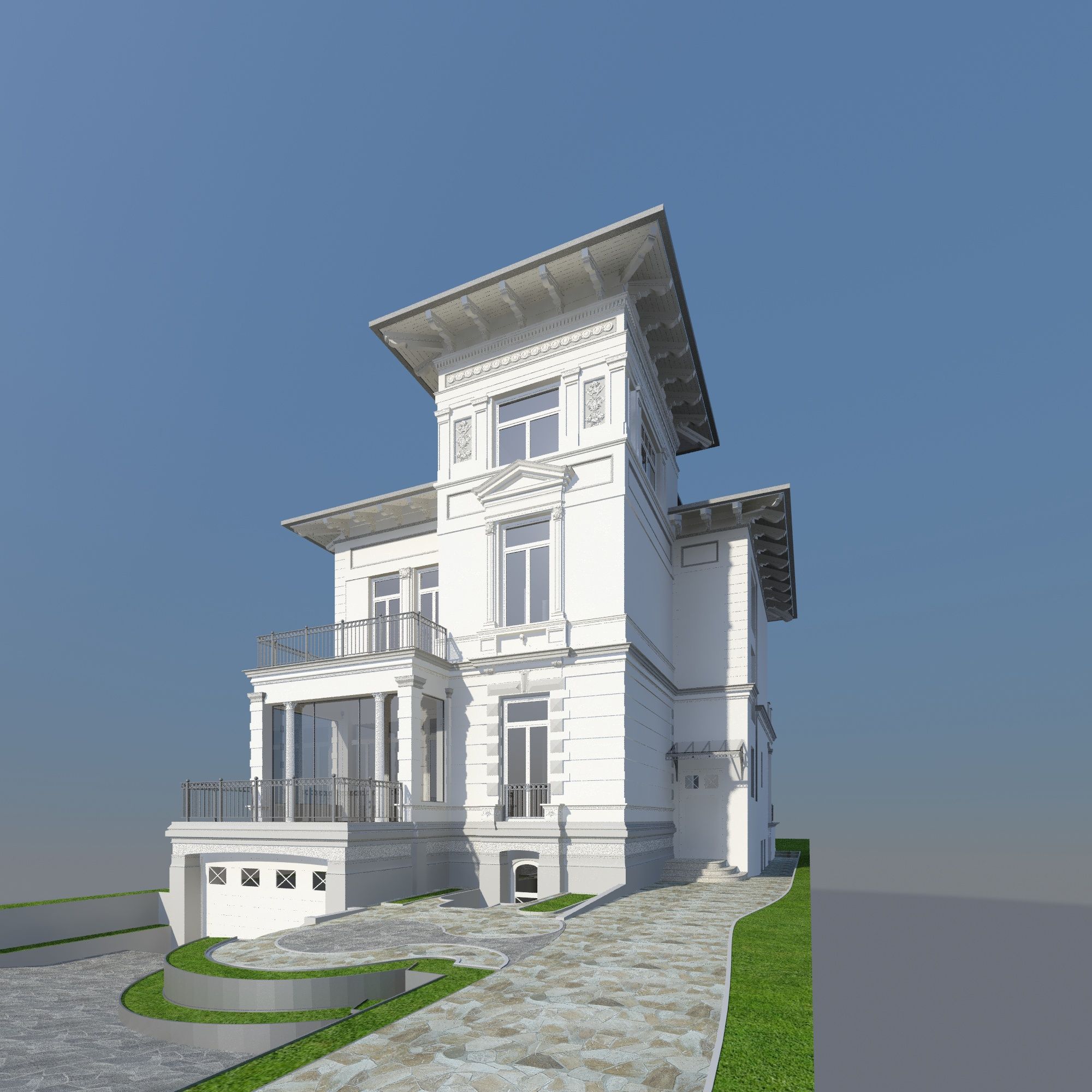 old german villa 3d model