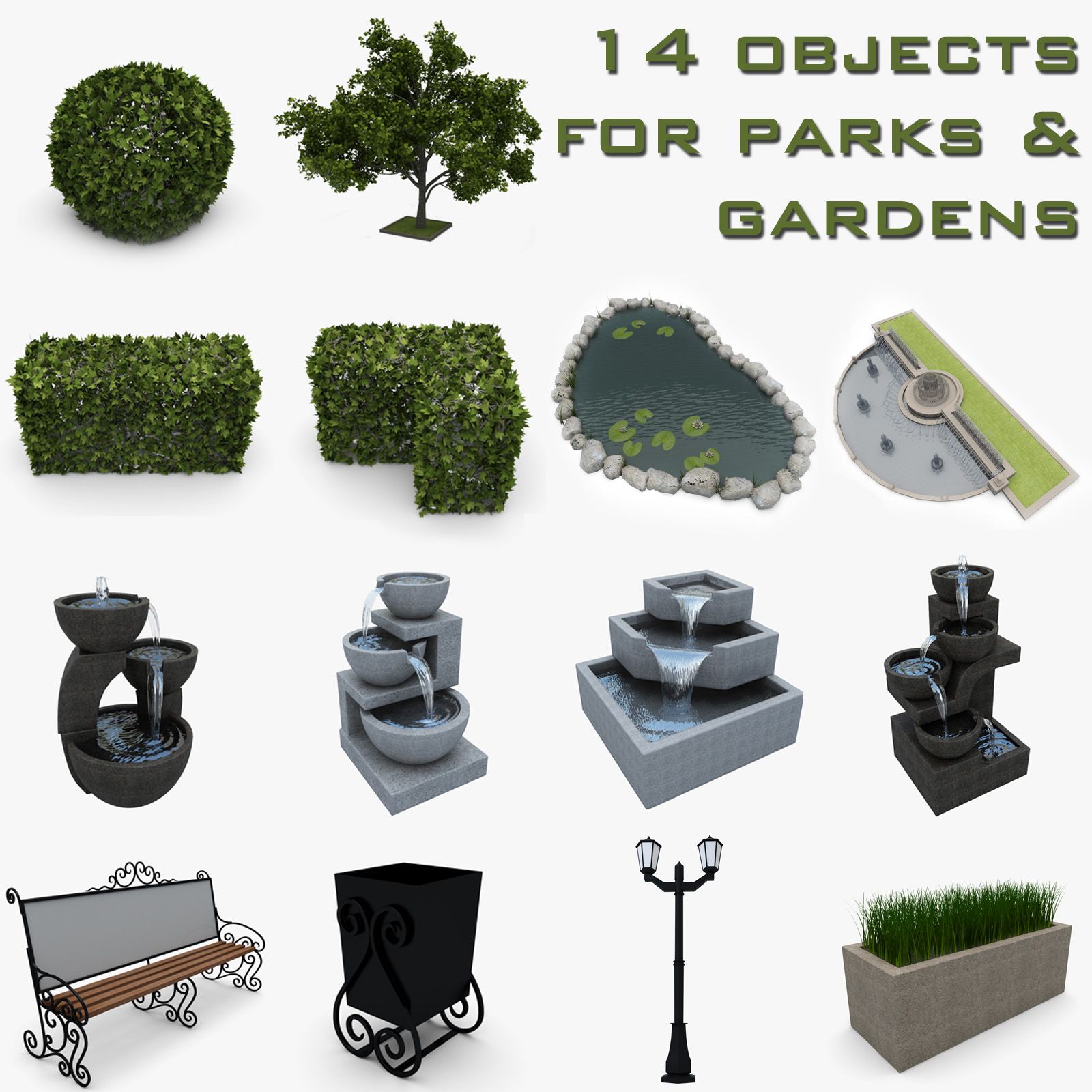 Garden Park Collection 3d model