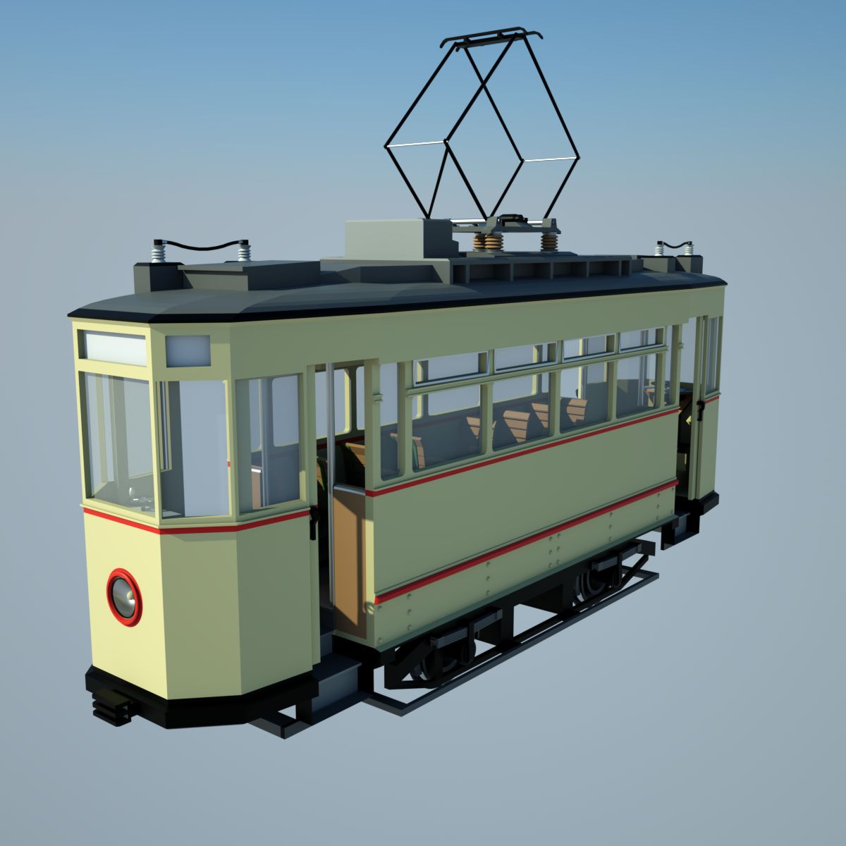 Tranvía histórico modelo 3d