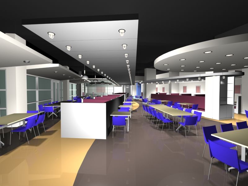 Restaurant cafeteria 3d model