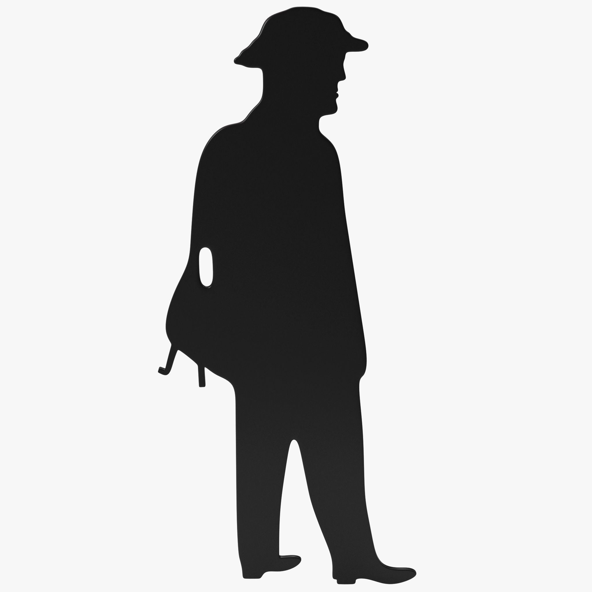 Man in a Hat Silhouette 3d model