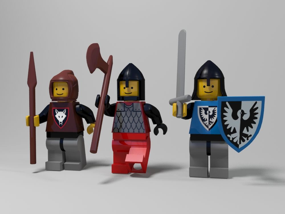 Personaggi lego medievali 3d model