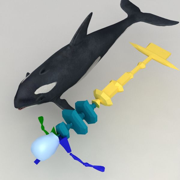 Orca manipulada royalty-free 3d model - Preview no. 9