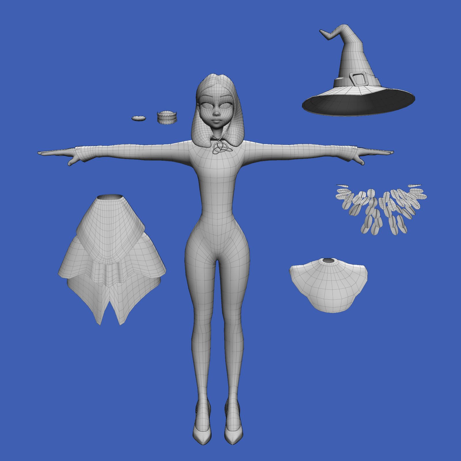 Modello di strega royalty-free 3d model - Preview no. 10