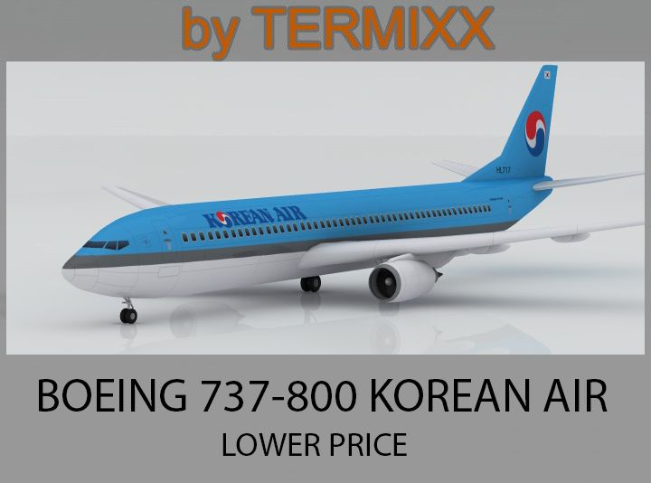 Боинг 737-800 Korean Air 3d model