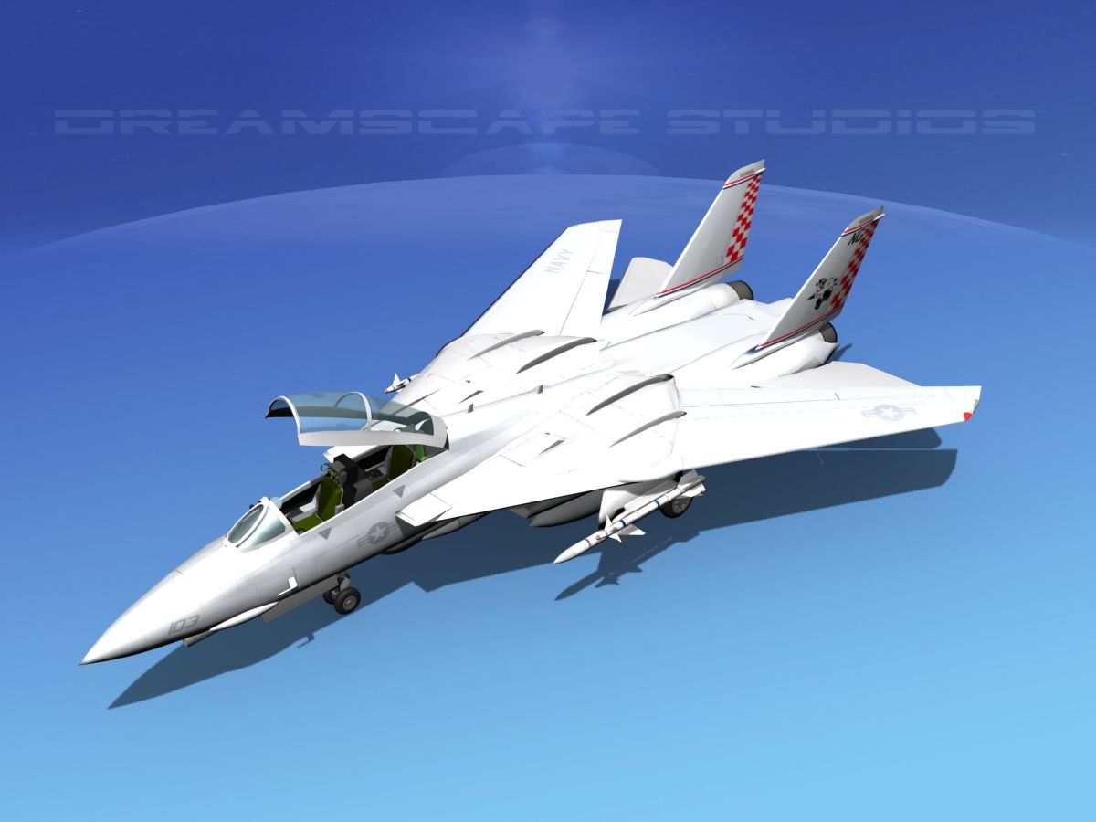 Grumman F-14D Tomcat VF211b 3d model