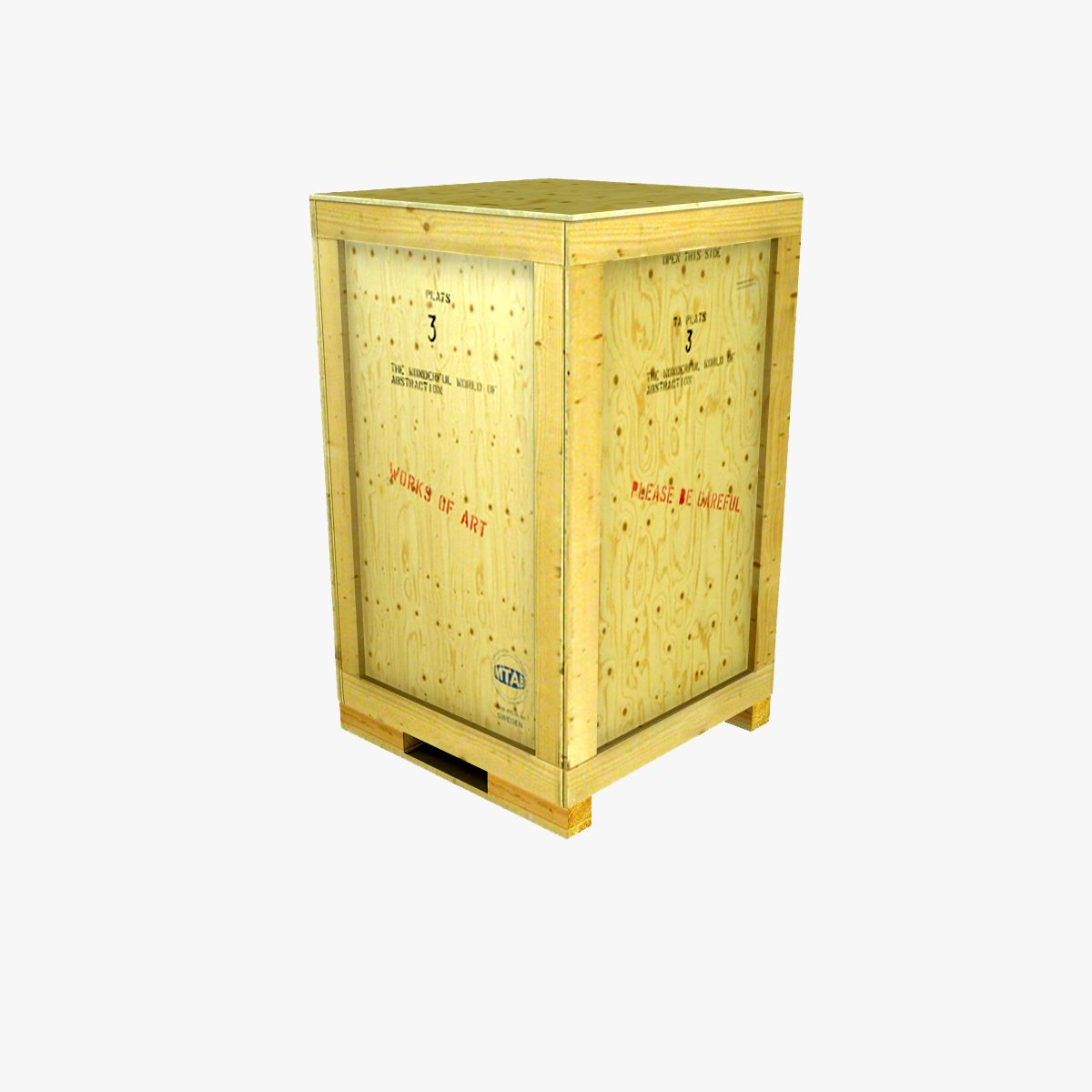 Caja de madera modelo 3d