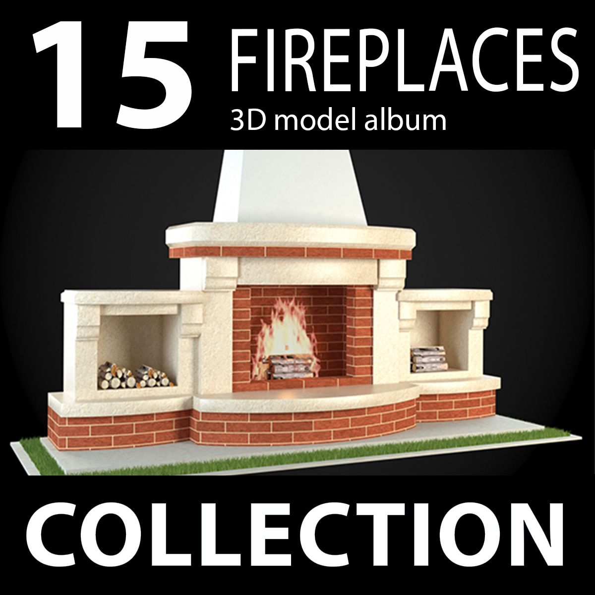 Garden Fireplaces Collection 3d model