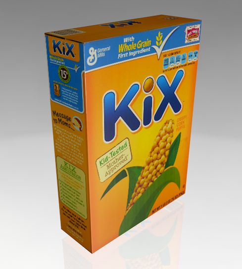 kix cereal box 3d model