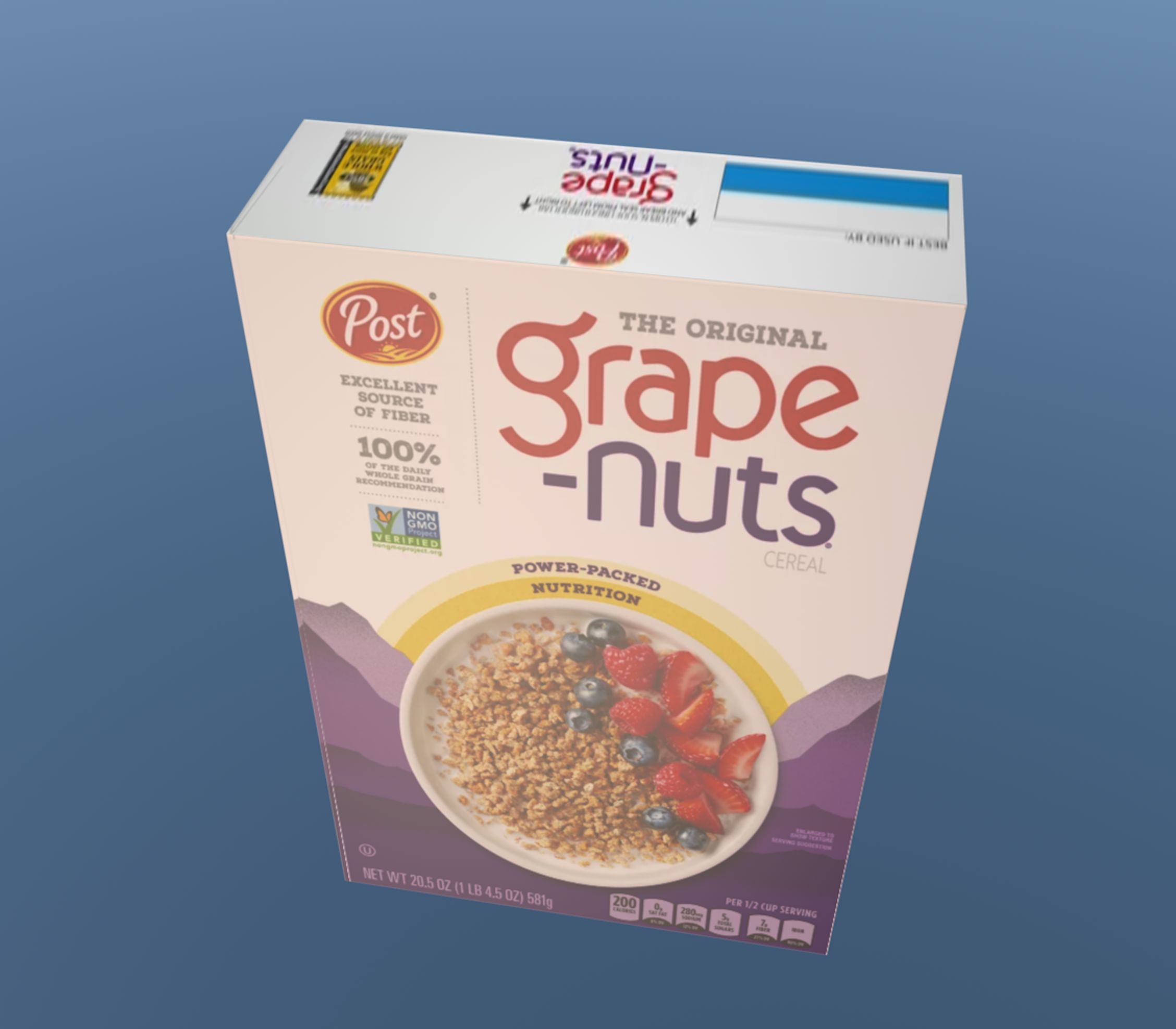 grape nuts cereal box 3d model