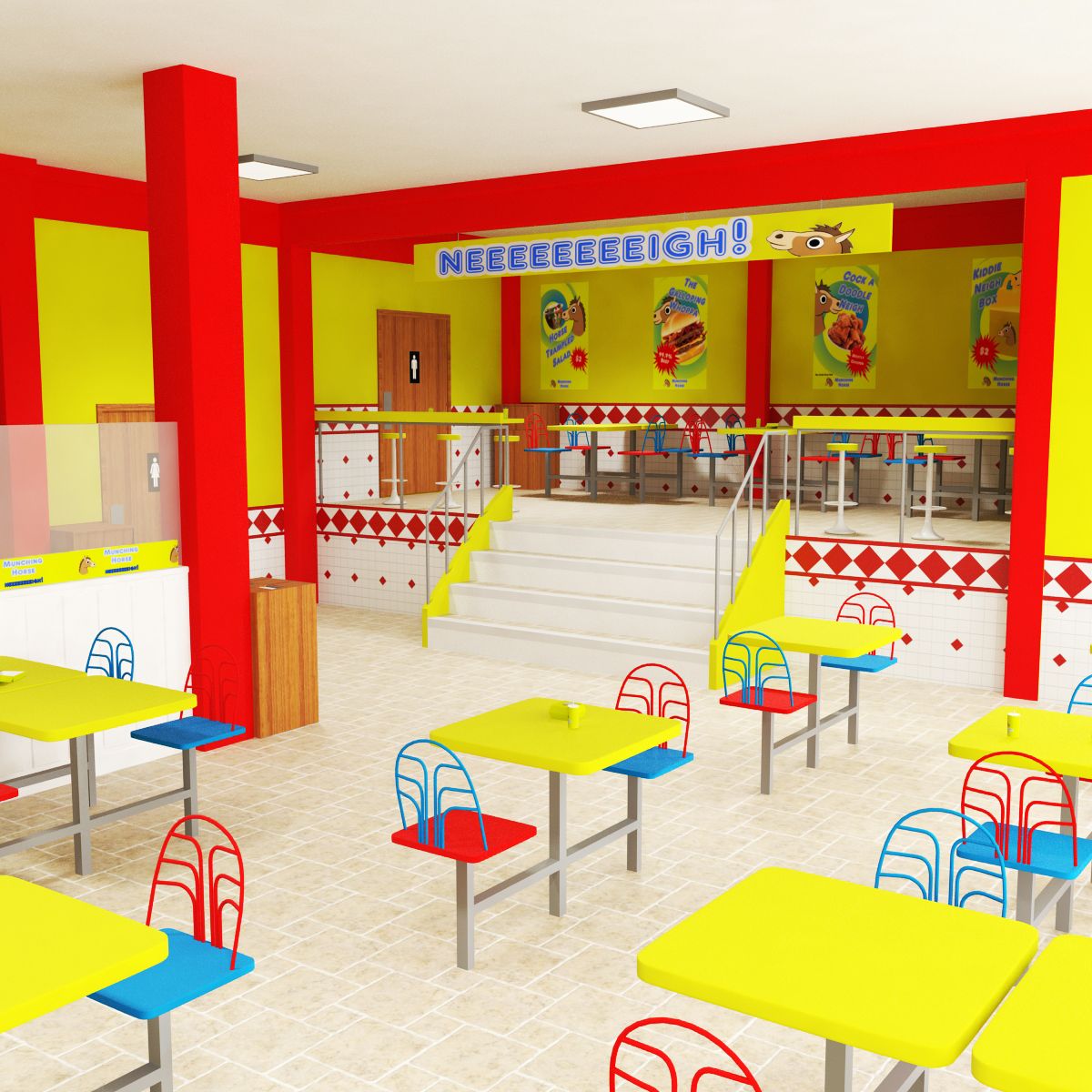 Restaurante de comida rápida modelo 3d