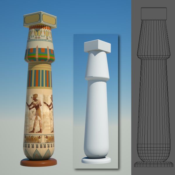 Mısır mimarisi nesneleri royalty-free 3d model - Preview no. 4