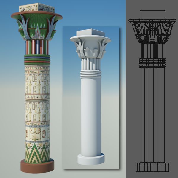 Mısır mimarisi nesneleri royalty-free 3d model - Preview no. 6