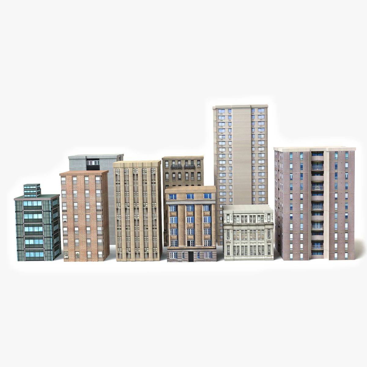 Low Poly Buildings 3d model